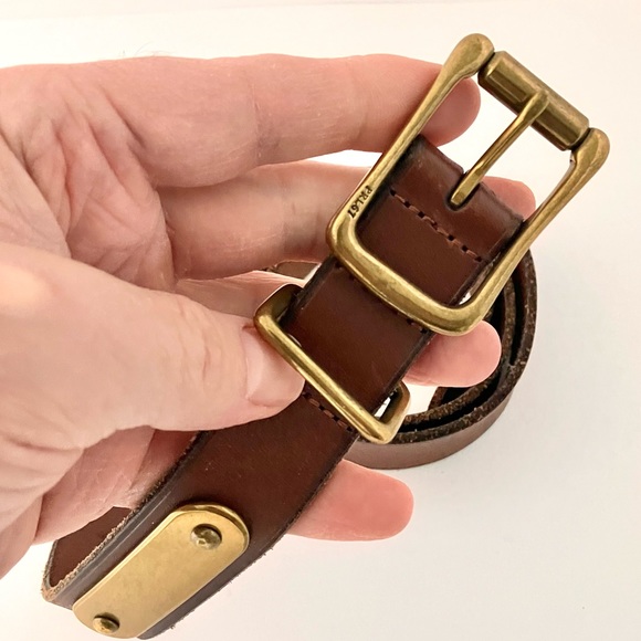 Polo by Ralph Lauren Dark Brown Belt with solid brass buckle & hardware - Picture 15 of 17